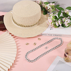 2Pcs CCB Plastic Hat Chains&nbsp;HJEW-CO00006