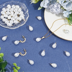 50Pcs ABS Plastic Imitation Pearl Pendants&nbsp;KK-SC0007-21