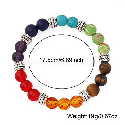 7 Chakra Gemstone and Alloy Round Beaded Stretch Bracelets&nbsp;TK2195