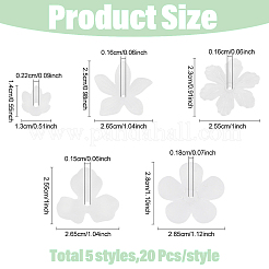 100Pcs 5 Styles Transparent Acrylic Bead Caps&nbsp;OACR-YW0004-59