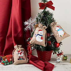 30Pcs 15 Styles Rectangle Jute Cloth Storage Pouches&nbsp;ABAG-KS0001-03