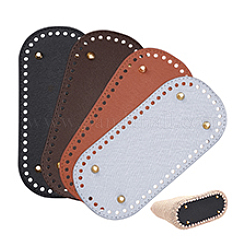 4Pcs 4 Colors PU Leather Oval Bottom&nbsp;DIY-PH0029-28B