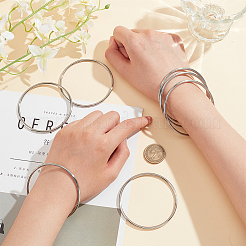 8Pcs 304 Stainless Steel Thin Wrap Bangle for Women&nbsp;BJEW-BC0001-16P