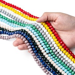 Opaque Solid Color Glass Beads Strands&nbsp;EGLA-X0007-01D-4mm