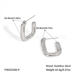 304 Stainless Steel Square Stud Earrings&nbsp;GI5172-2