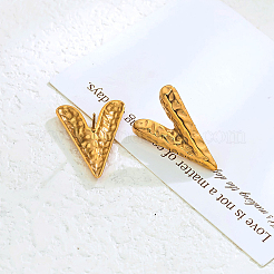 Stainless Steel Hammered Textured Heart Stud Earrings&nbsp;SM0168