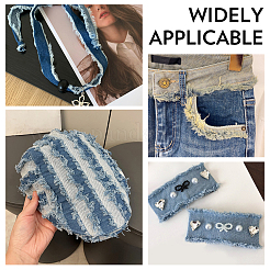 6Pcs 6 Colors Denim Fabric Ribbon&nbsp;DIY-CY0003-63