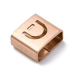 Ion Plating(IP) 304 Stainless Steel Square Slide Charms&nbsp;STAS-L132-01D-RG