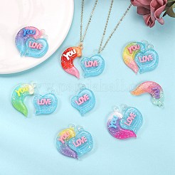 10 Sets Gradient Color Opaque Resin Pendants&nbsp;RESI-SZ0001-91G