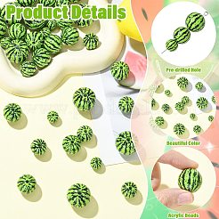 40Pcs 4 Styles Opaque Acrylic Beads&nbsp;OACR-CJ0002-79