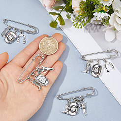 16Pcs 2 Style Cowboy Theme Stainless Steel Brooches&nbsp;JEWB-FH00043