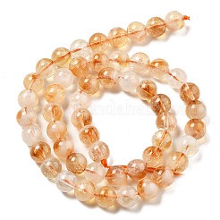 Heated Natural Citrine Beads Strands&nbsp;G-A262-A01-8mm