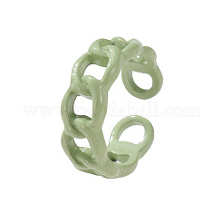 Spray Painted Alloy Oval Curb Chain Cuff Rings for Women&nbsp;WG64013-06