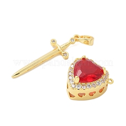 Brass Micro Pave Cubic Zirconia Pendant Sets&nbsp;KK-S507-18G