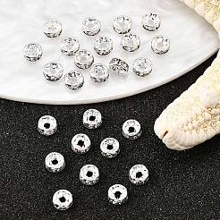 Rack Plating Brass Crystal Rhinestone Rondelle Space Beads&nbsp;RB-D303-S