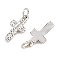 Brass Micro Pave Clear Cubic Zirconia Pendants&nbsp;CU-CBADC6C-05P-02