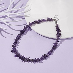 Natural Amethyst Chip Beaded Necklace&nbsp;NJEW-JN03824-03