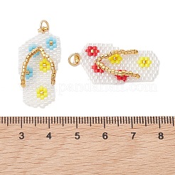 3Pcs MIYUKI Glass Seed Beaded Pendants&nbsp;PALLOY-MZ01313