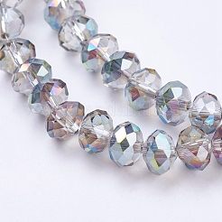 Faceted Electroplate Glass Rondelle Bead Strands&nbsp;X-EGLA-S010-6