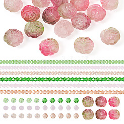 DIY Rose Flower Glass & Acrylic Beads Jewelry Making Finding Kit&nbsp;DIY-TA0010-10