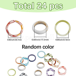 3 Styles Resin & Acrylic Finger Rings for Women&nbsp;RJEW-SC0001-23