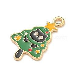Christmas Kitten Alloy Enamel Pendants&nbsp;X-ENAM-I060-02B