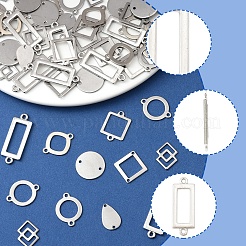 64Pcs 8 Styles 304 Stainless Steel Geometric Links/Connectors&nbsp;STAS-FS0002-02