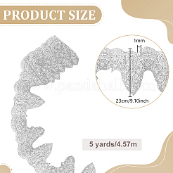 5 Yards Sparkle Embroidery Flower Polyester Lace Trim&nbsp;SRIB-PH0001-75