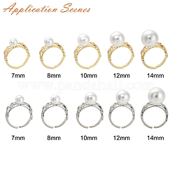 12Pcs 2 Colors Rack Plating Brass Open Cuff Ring Settings&nbsp;KK-BBC0007-71