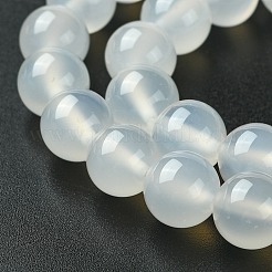 Natural White Agate Round Beads Strands&nbsp;G-N0151-10-10mm