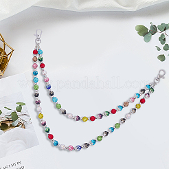 1Pc Polymer Clay Rhinestone Disc Ball and Round Acrylic Beaded Double Layer Pants Chains&nbsp;AJEW-BM0001-27