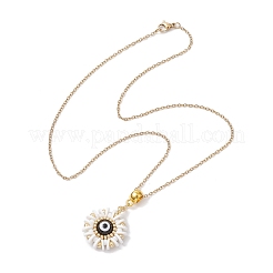 Glass Seed Beads & Polymer Clay & Evil Eye Lampwork Pendant Necklaces&nbsp;NJEW-MZ00101
