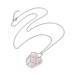Non-Tarnish 3Pcs 3 Styles 304 Stainless Steel Cable Chain Macrame Pouch Empty Stone Holder Necklace Making&nbsp;NJEW-JN04971