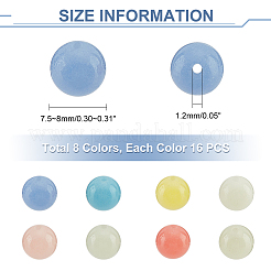 128Pcs 8 Colors Synthetic Luminous Stone Round Beads&nbsp;G-NB0003-98