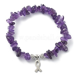 Natural & Synthetic Mixed Gemstone Chips Beaded Stretch Bracelets&nbsp;BJEW-JB09586