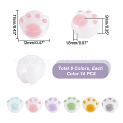 84Pcs 6 Colors Opaque Acrylic Beads&nbsp;OACR-GA0001-08