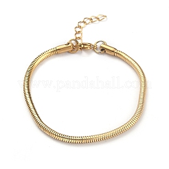 Ion Plating(IP) 304 Stainless Steel Round Snake Chain Bracelets&nbsp;BJEW-O186-08A-G