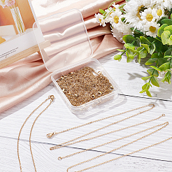 20Pcs Ion Plating(IP) 304 Stainless Steel Cable Chains Necklaces Set for Men Women&nbsp;NJEW-NB0001-06