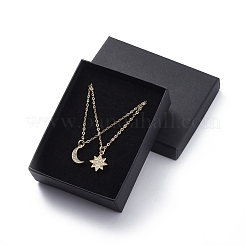 Brass Micro Pave Cubic Zirconia Pendant Necklace Sets&nbsp;NJEW-JN02671