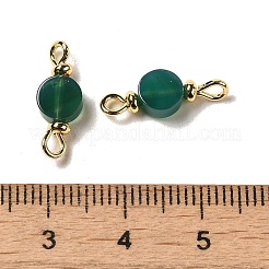 Dyed Natural Green Agate Connector Charms&nbsp;FIND-C046-07G