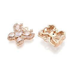 Brass Micro Pave Cubic Zirconia Pendants&nbsp;KK-T072-62G