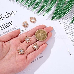 6 Pieces Flower Charm Pendant Brass Flower Clear Cubic Zirconia Charm Long-Lasting Plated Pendant for Jewelry Necklace Earring Making Crafts&nbsp;JX401A