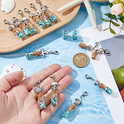 24Pcs 6 Styles Ocean Series Synthetic Turquoise Pendant Decorations&nbsp;HJEW-FH00109