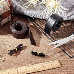 2Pcs 2 Colors Flat Leather Jewelry Cords&nbsp;WL-OC0001-03
