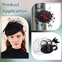 Velet Pillbox Stewardess Fascinator Hat Base for Millinery&nbsp;AJEW-WH0248-757B