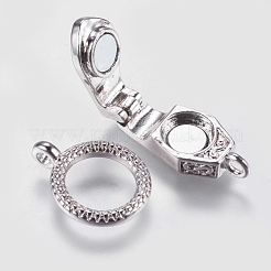 Brass Fold Over Magnetic Clasps&nbsp;KK-G338-01P