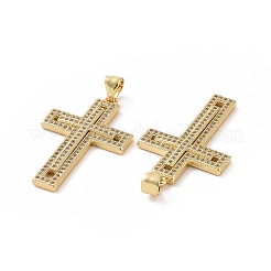 Brass Micro Pave Cubic Zirconia Pendants&nbsp;ZIRC-P106-02G