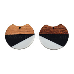 Tri-color Resin & Walnut Wood Pendants&nbsp;LS-X-RESI-S358-77A