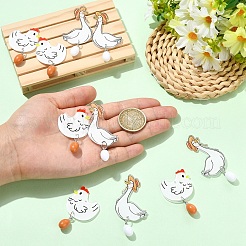 6Pairs 2 Styles Printed Acrylic Pendants&nbsp;OACR-YW0004-57-1