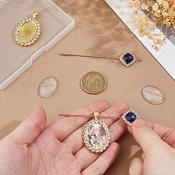 DIY Oval Alloy with Rhinestone Brooches Making Kits&nbsp;DIY-FH0009-70G